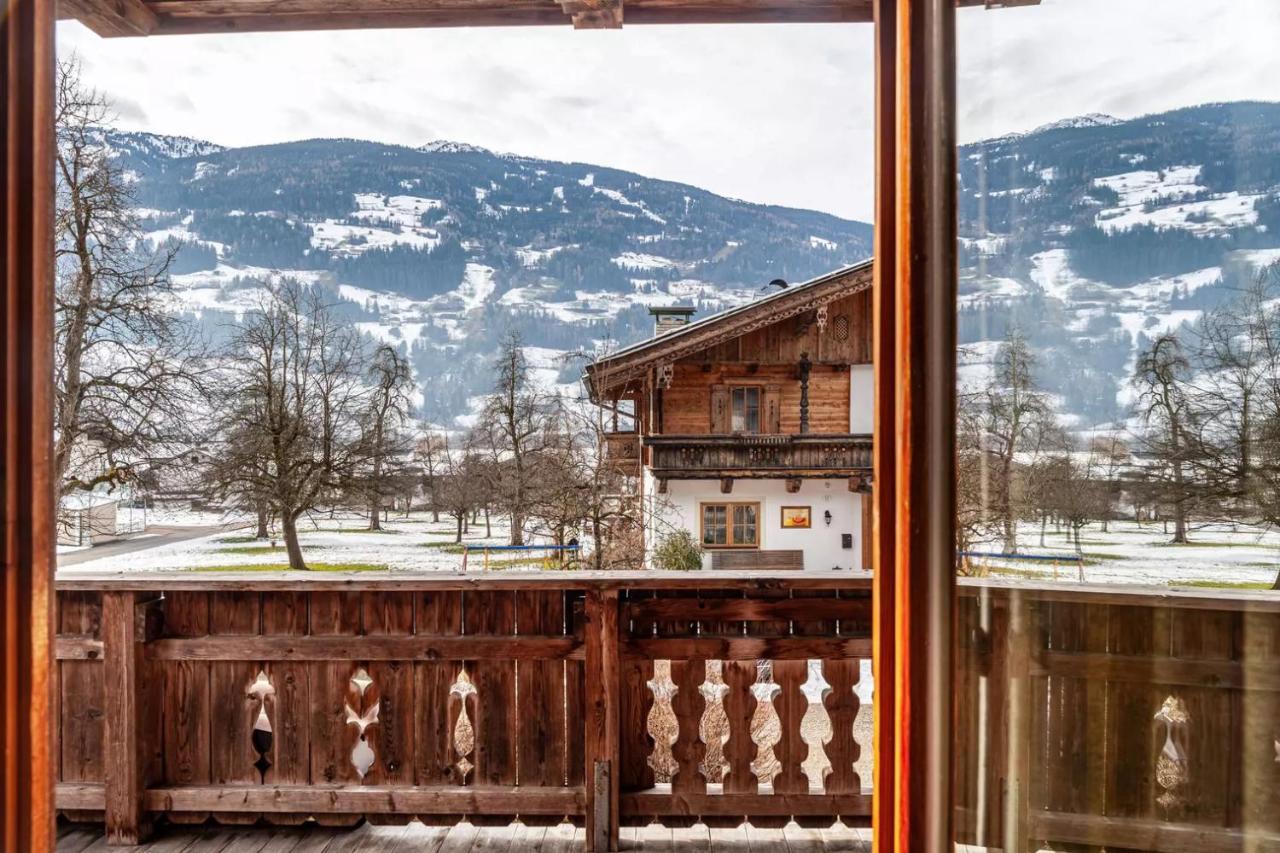 Ferienwohnung Platzhirsch Panorama View Balkon, Gartensauna, Garten, Grillplatz Stumm Eksteriør bilde