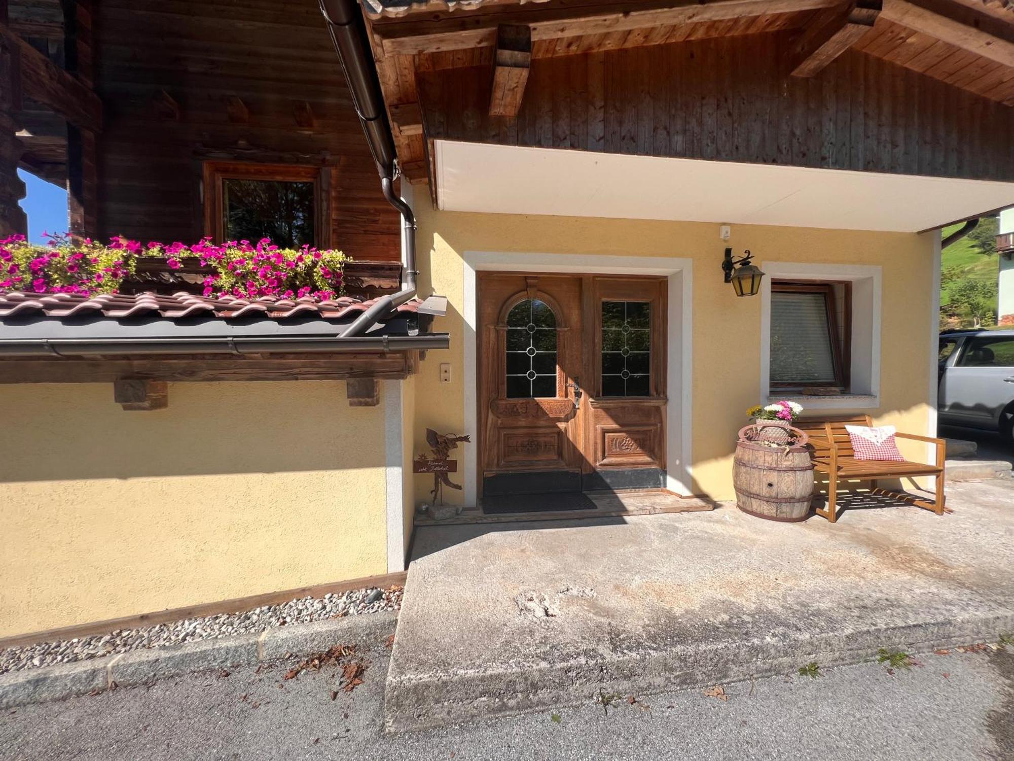 Ferienwohnung Platzhirsch Panorama View Balkon, Gartensauna, Garten, Grillplatz Stumm Eksteriør bilde