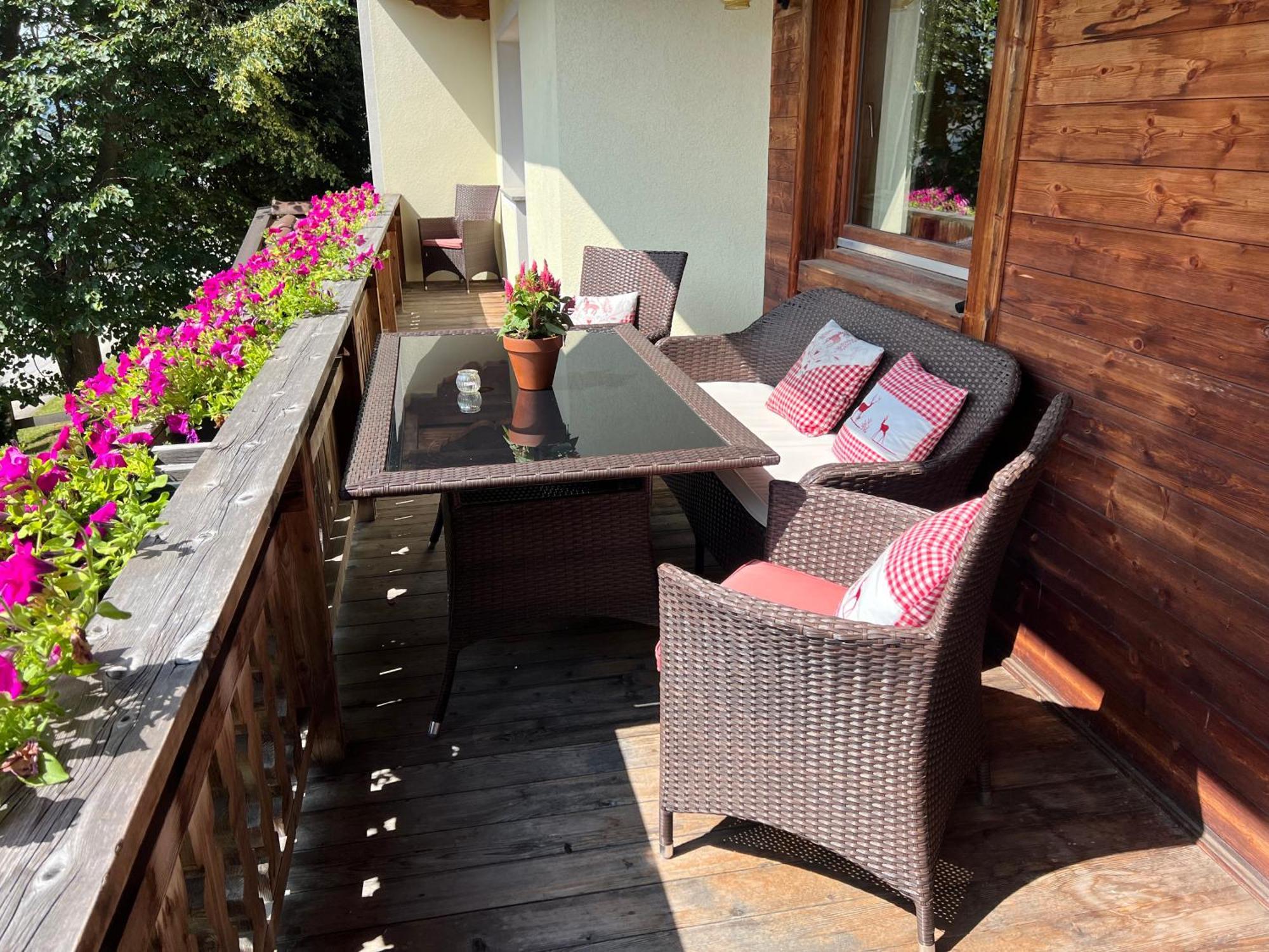 Ferienwohnung Platzhirsch Panorama View Balkon, Gartensauna, Garten, Grillplatz Stumm Eksteriør bilde